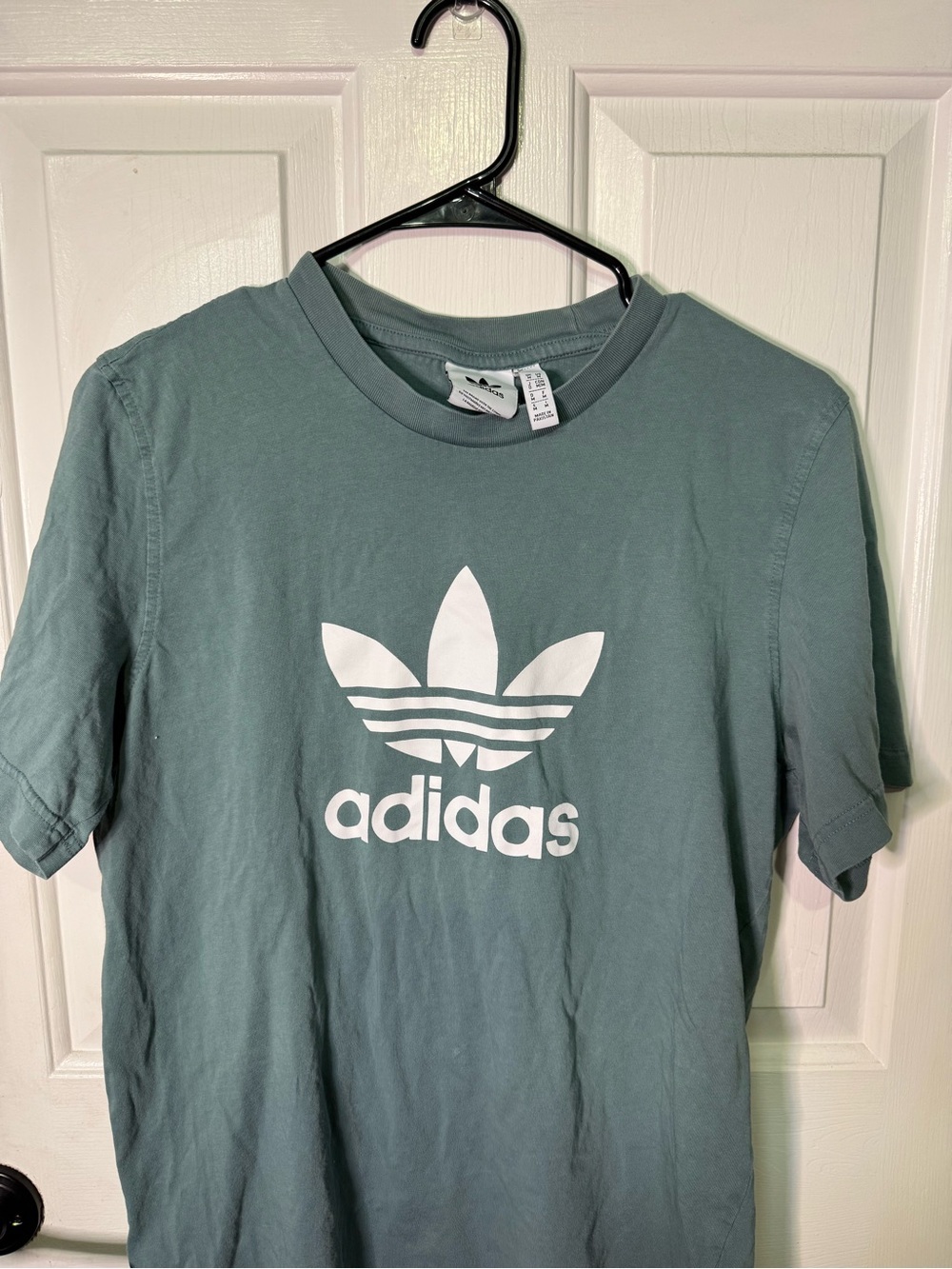 adidas Men’s Trefoil Logo Tee - Teal Green with White Logo